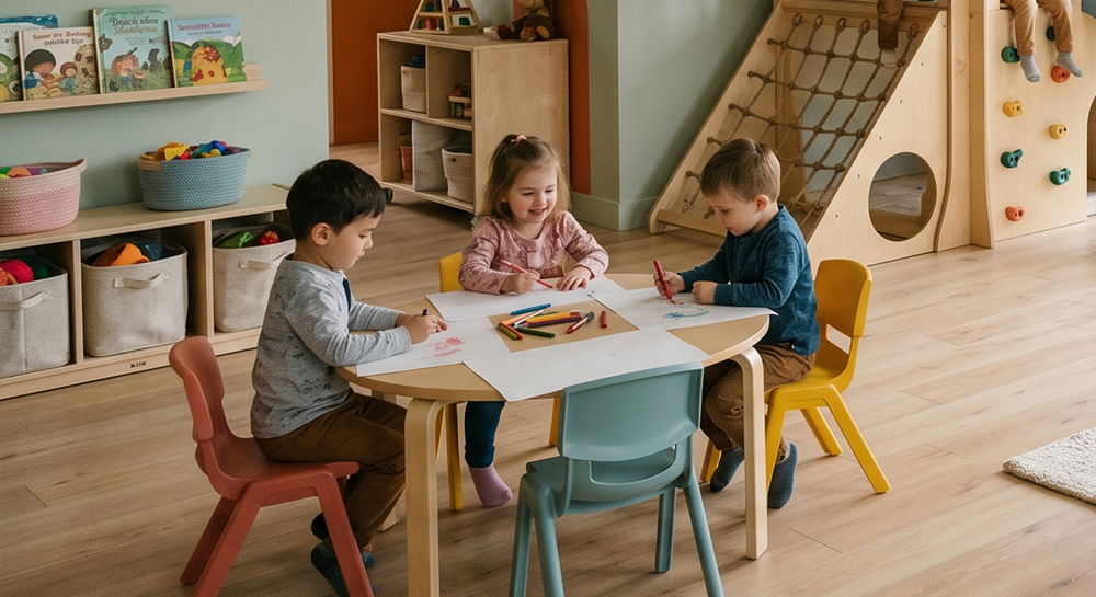 Spelende kinderen binnen