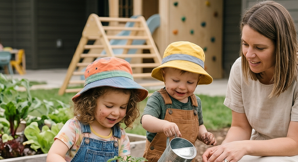 Kinderen spelen buiten in de zomer