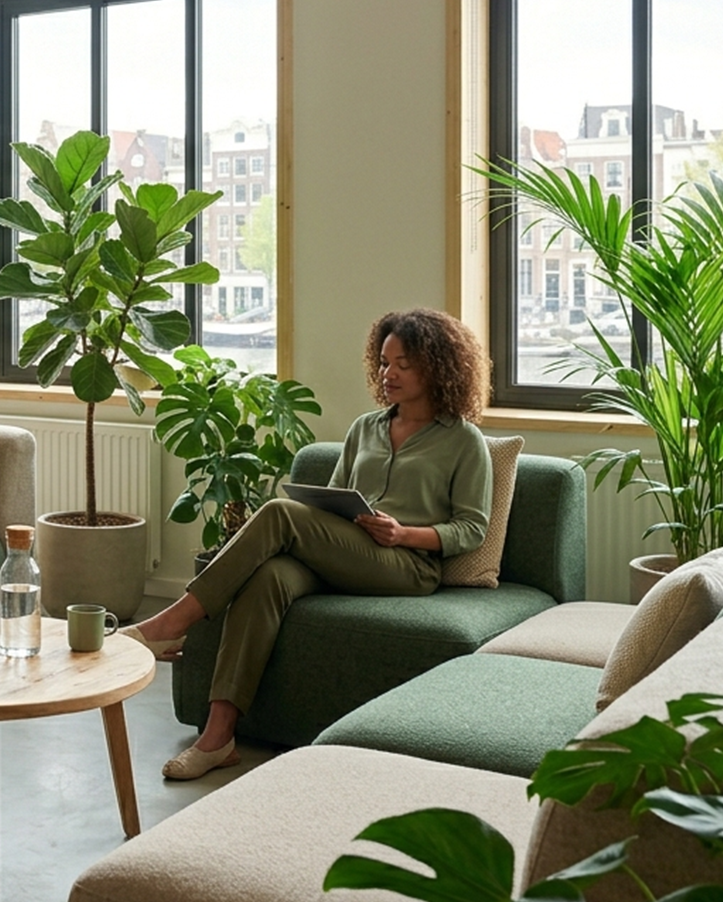 Kantoor relaxte ochtend