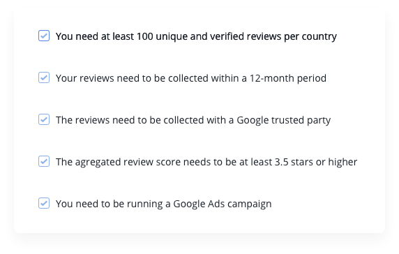 google seller ratings checklist 